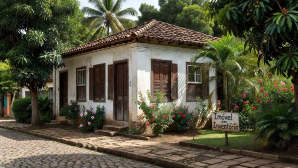 Casa antiga brasileira em processo de inventário imobiliário