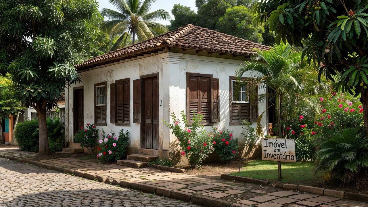 Casa antiga brasileira em processo de inventário imobiliário