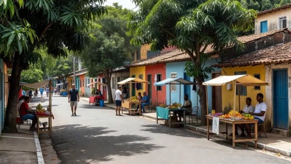 Evento de bairro brasileiro para captação de proprietários por corretores imobiliários