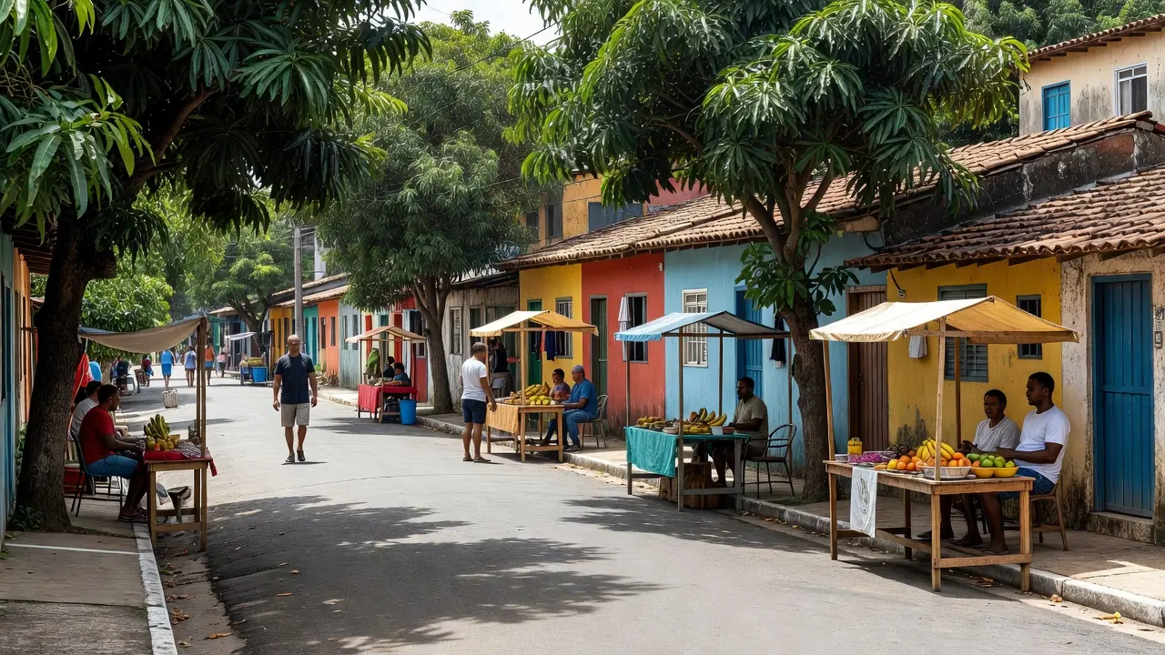 Evento de bairro brasileiro para captação de proprietários por corretores imobiliários