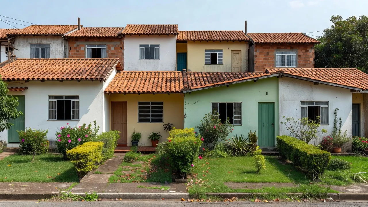 Casas residenciais em bairro brasileiro para comparação de preços de imóveis