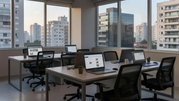 Escritório imobiliário com CRM para separação de leads de compradores e proprietários