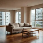 Interior de apartamento moderno vazio no Brasil para mercado imobiliário