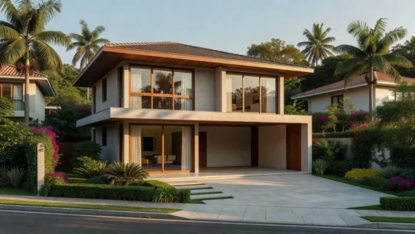 Casa brasileira moderna fotografada profissionalmente para anúncio imobiliário