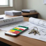 Smartphone com WhatsApp Business e etiquetas para captação de vendas imobiliárias