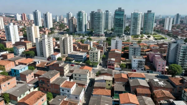 Vista aérea de edifícios residenciais em São Paulo representando imóveis quentes, mornos e frios