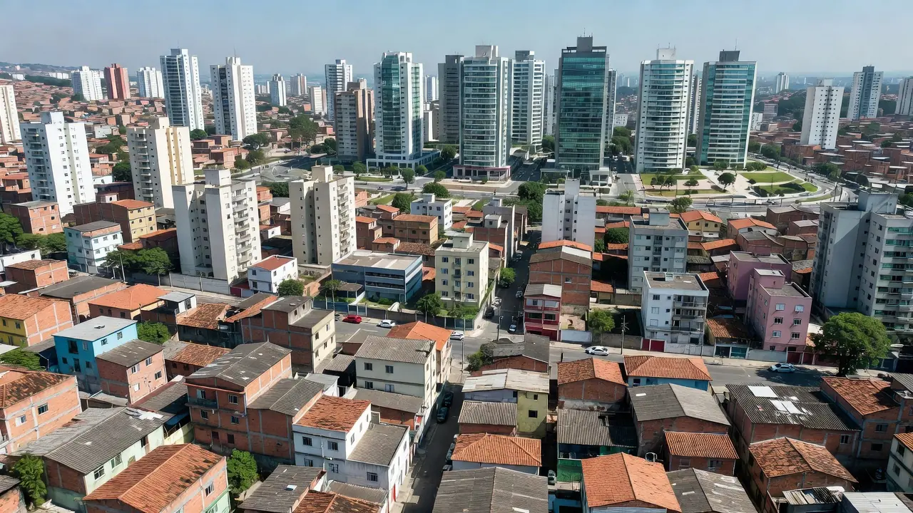 Vista aérea de edifícios residenciais em São Paulo representando imóveis quentes, mornos e frios