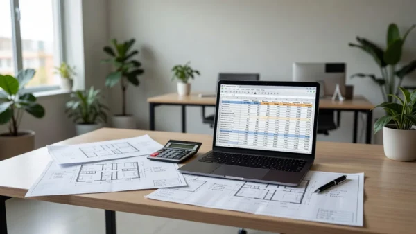 Planilha de lead scoring em notebook para priorizar vendas imobiliárias