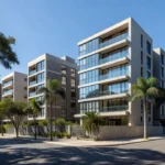 Edifícios residenciais modernos no Brasil simbolizando vendas imobiliárias