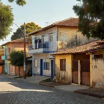 Bairro residencial brasileiro com casas para captação imobiliária e IPTU
