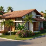 Casa residencial brasileira no mercado imobiliário para laudo de avaliação