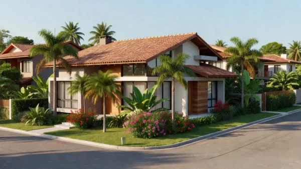 Casa residencial brasileira no mercado imobiliário para laudo de avaliação