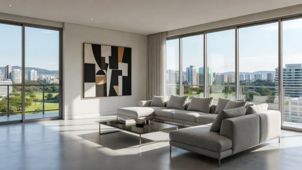 Apartamento moderno brasileiro representando o mercado imobiliário para corretores