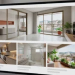 Fotos secundárias de cozinha, banheiro e varanda em anúncio imobiliário brasileiro