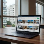 Tela de portal imobiliário brasileiro com listagens de imóveis