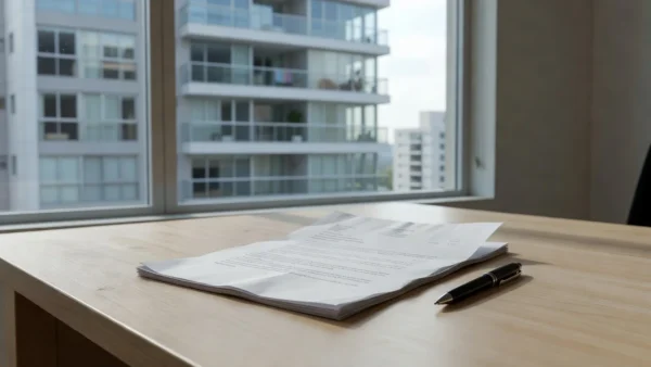 Contrato de co-corretagem imobiliária sobre mesa em escritório brasileiro