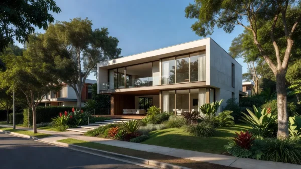 Casa moderna brasileira representando tempo médio de venda de imóvel no mercado imobiliário