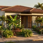 Casa residencial brasileira em bairro suburbano representando mercado imobiliário