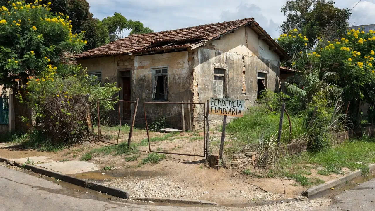 Casa brasileira com pendências fundiárias para captação imobiliária