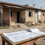 Casa brasileira com área irregular e contrato imobiliário para corretores