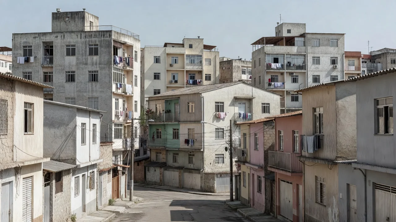 Edifícios residenciais brasileiros simbolizando imóveis com pendências no mercado imobiliário
