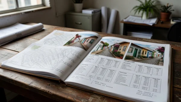 Dossiê de bairro com mapas e fotos para captação imobiliária no Brasil