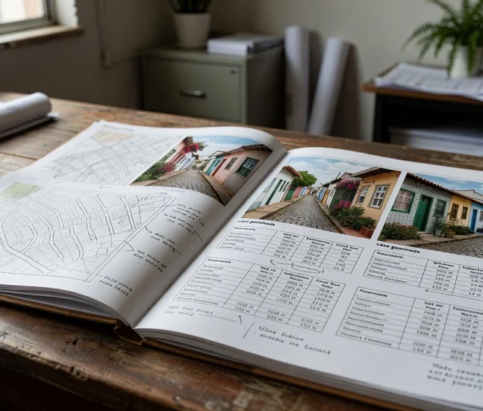 Dossiê de bairro com mapas e fotos para captação imobiliária no Brasil