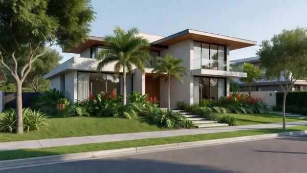 Casa residencial brasileira em bairro suburbano no mercado imobiliário