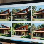Anúncio imobiliário com fotos ordenadas de casa residencial brasileira