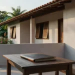 Casa brasileira com pasta de documentos representando sigilo de preço na captação imobiliária