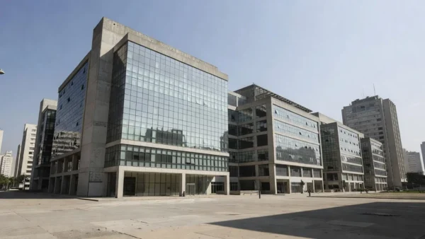 Edifício comercial brasileiro representando imóveis em recuperação judicial