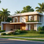 Fachada de casa residencial brasileira representando mercado imobiliário
